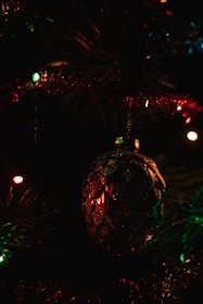 red and gold christmas baubles