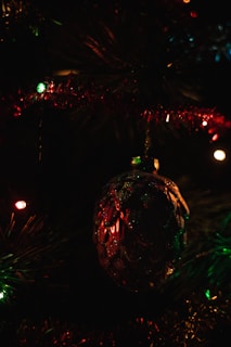 red and gold christmas baubles