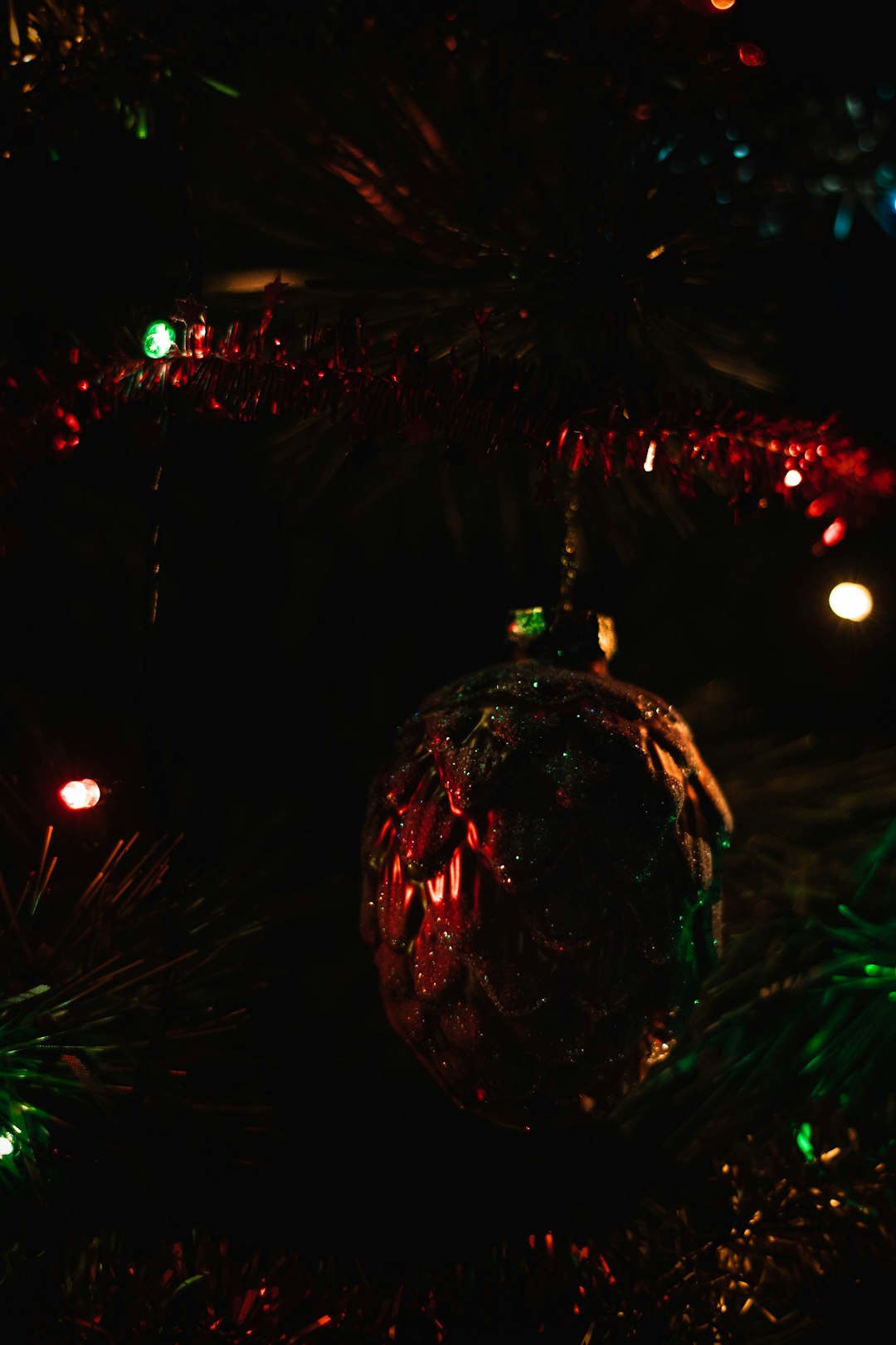 red and gold christmas baubles