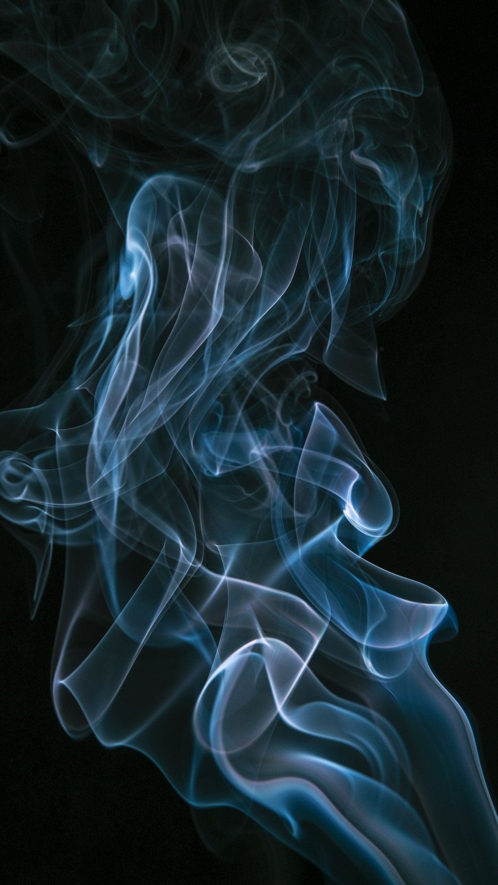 white and blue smoke illustration