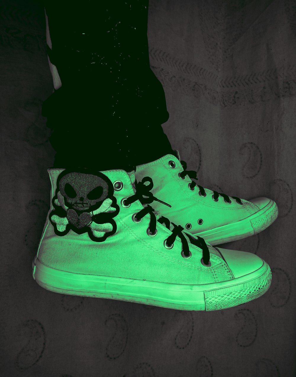 green and black nike high top sneakers