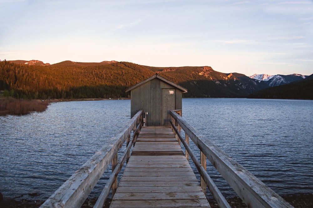 brown wooden dock on body of water during daytime