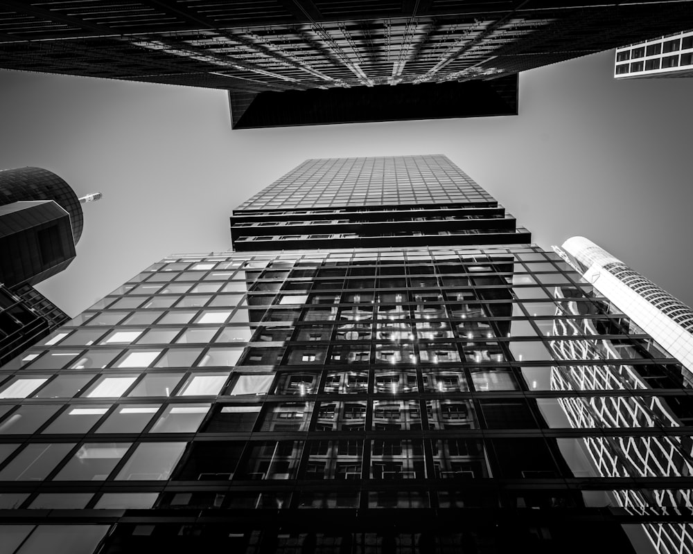 grayscale photo of high rise building