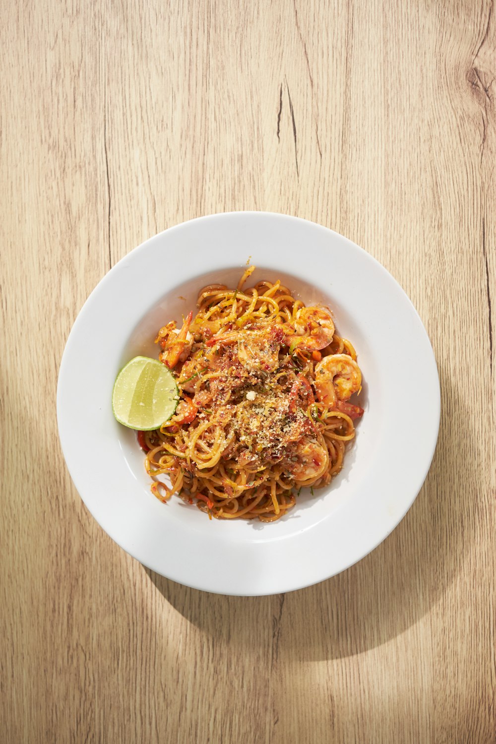 pasta dish on white ceramic plate