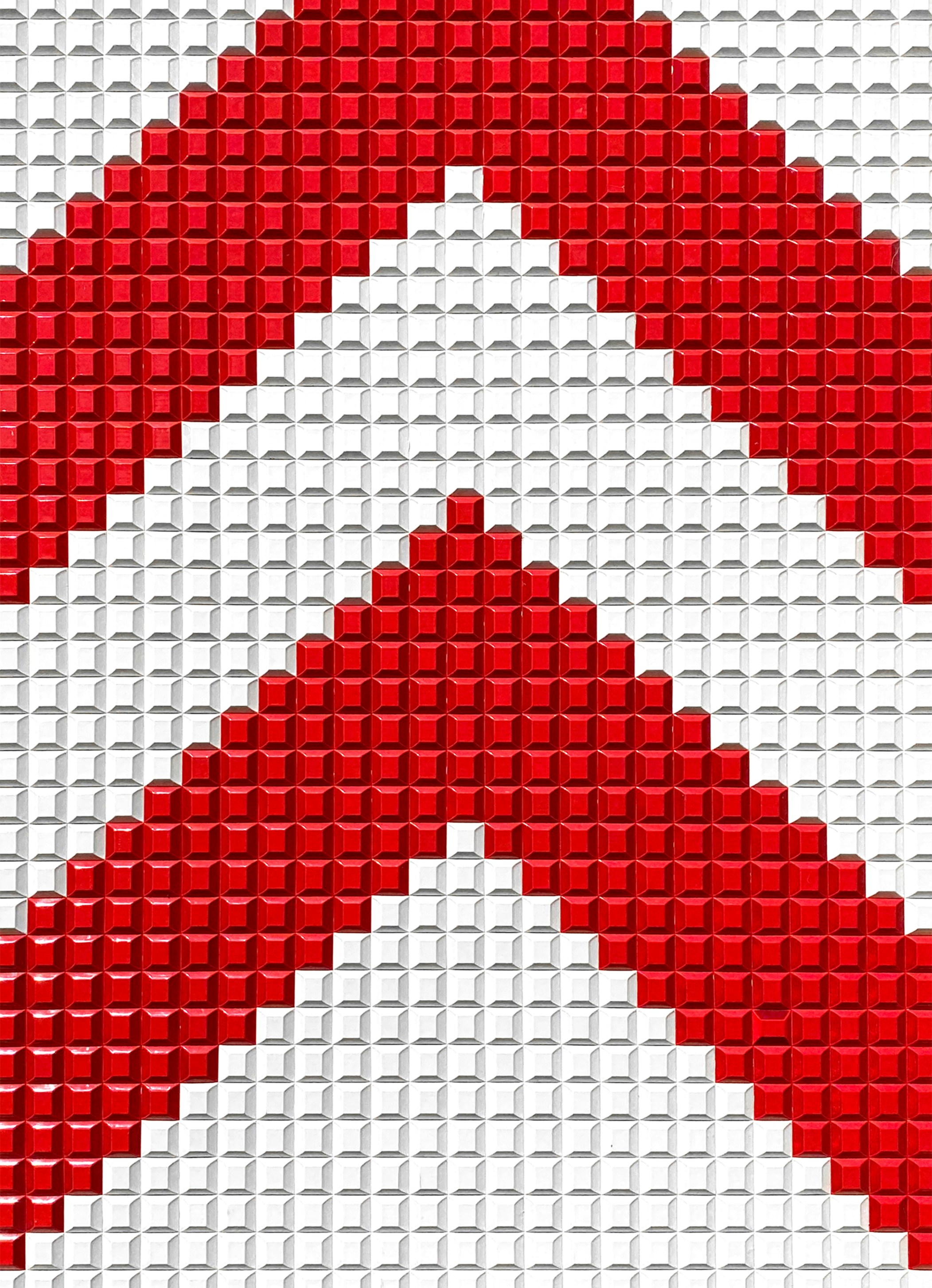 빨간색과 흰색 체크 무늬 그림