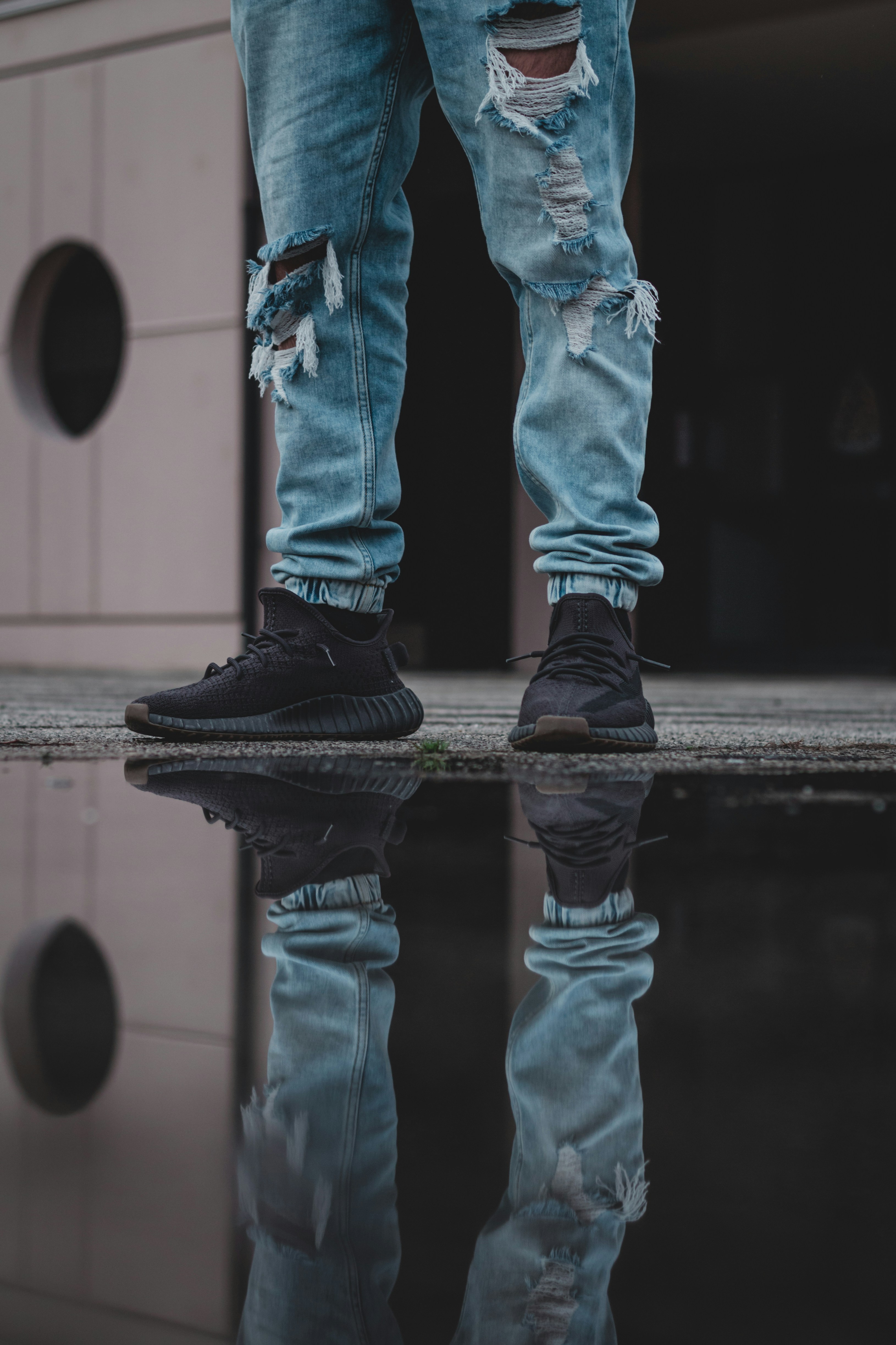 Washed Black Distressed