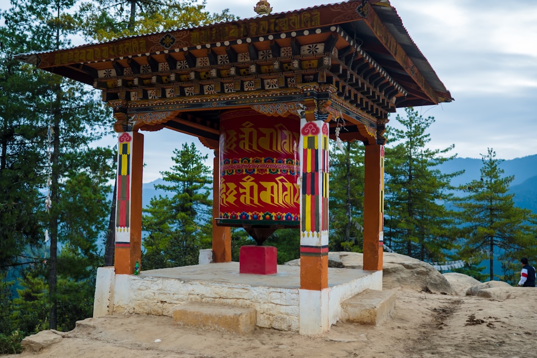 brown and red wooden arch