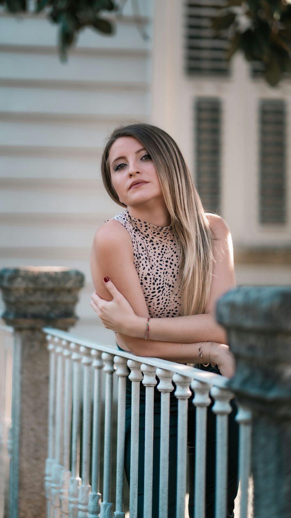 woman in black and white tank top