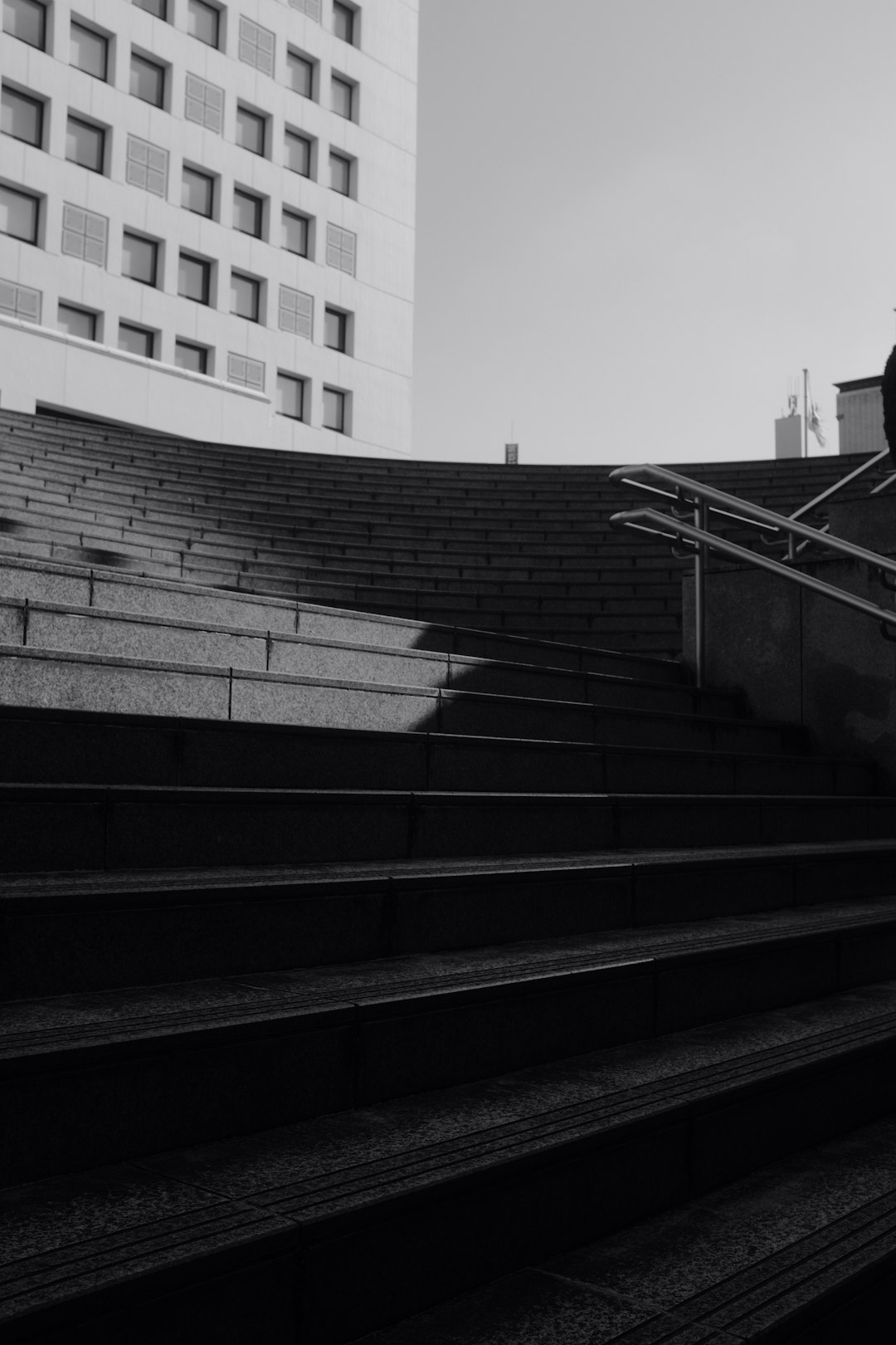 grayscale photo of concrete building