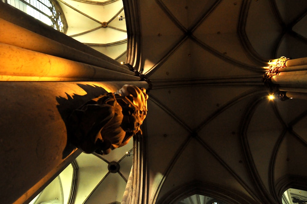 brown and black floral ceiling