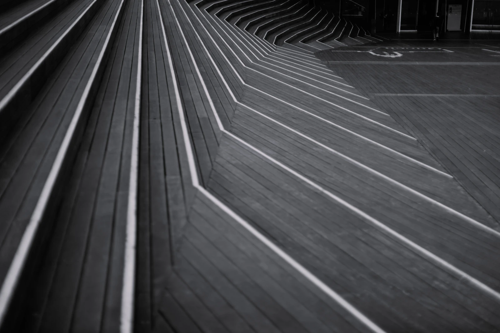 Geometric wooden deck pattern at Yokohama International Passenger Terminal