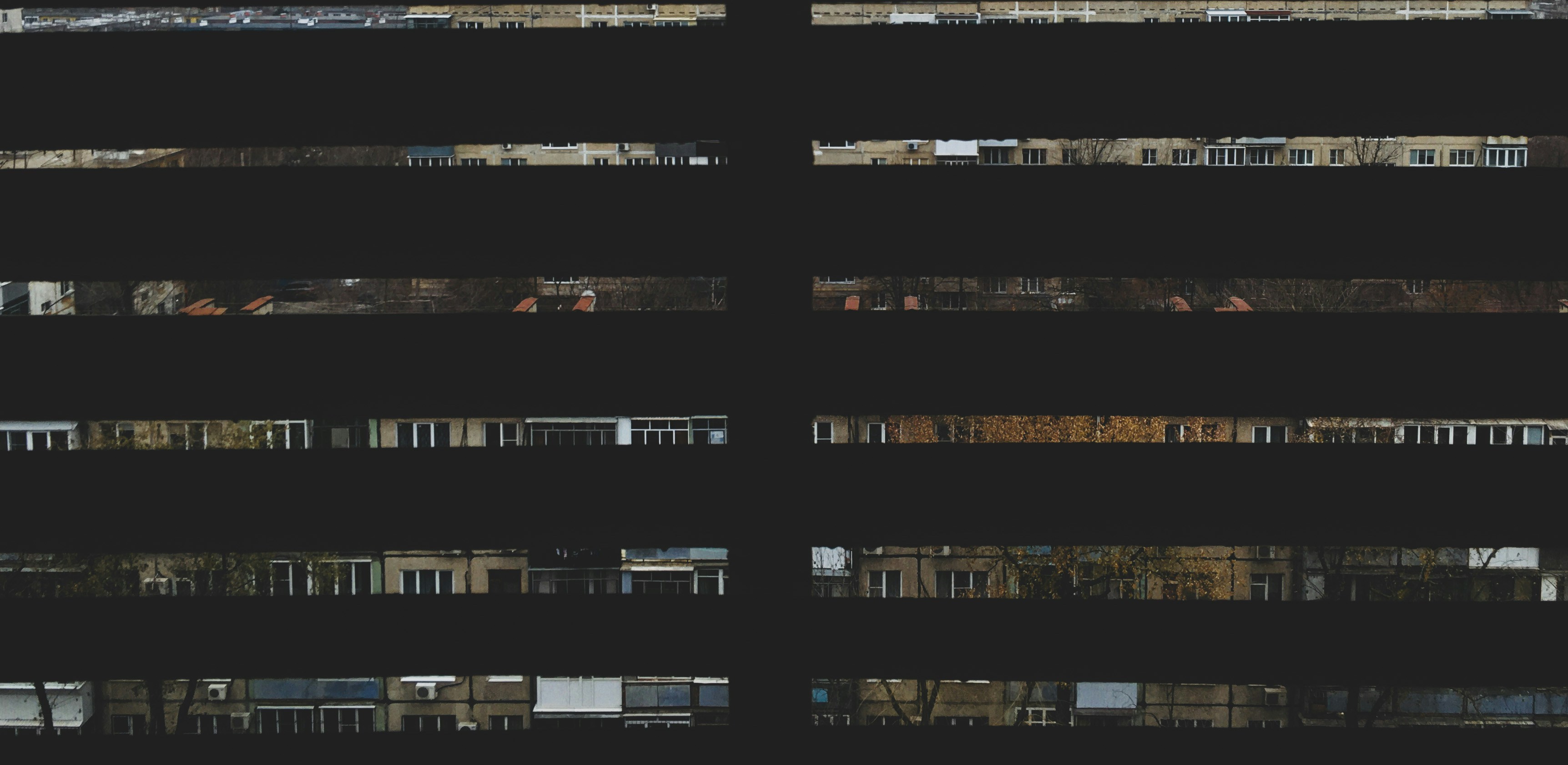 Montage grid of party snapshots with motion blur