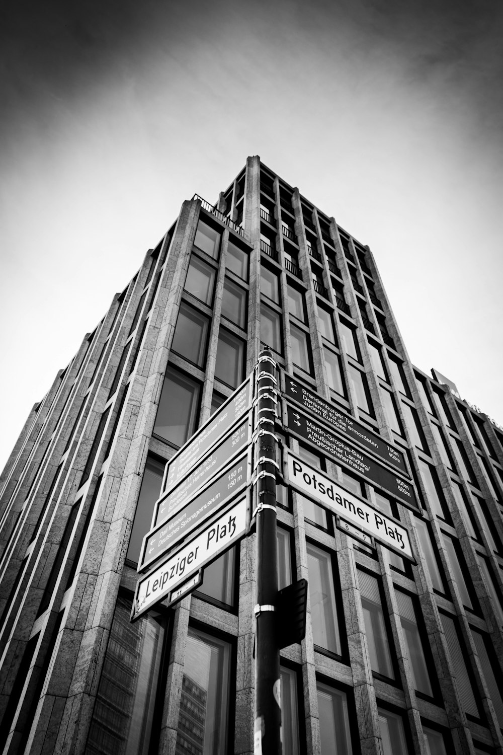 grayscale photo of high rise building