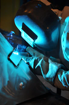 blue and black car steering wheel