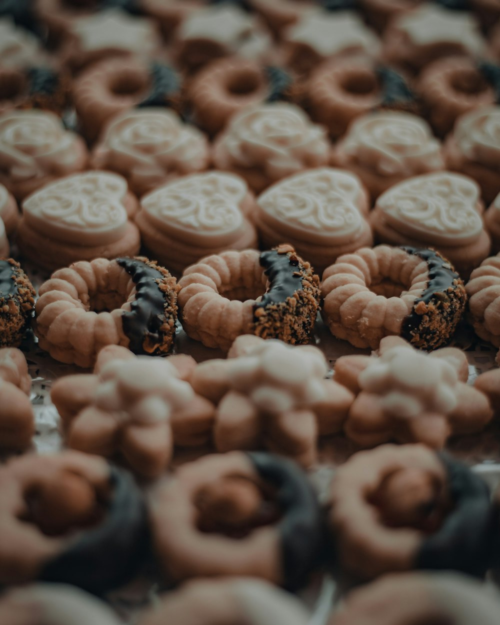 brown and black chocolate on white surface