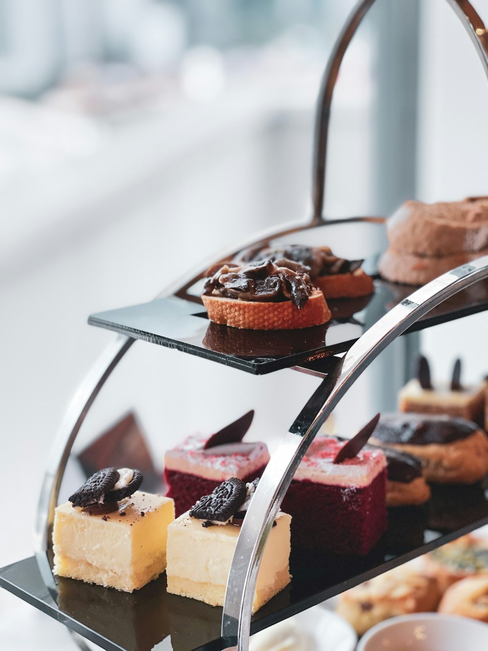 cupcakes on white steel rack