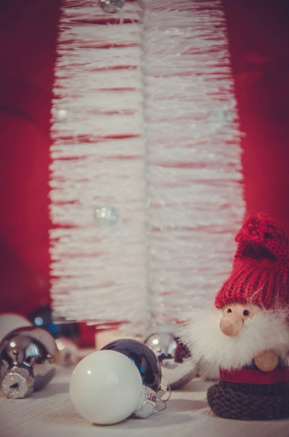 red and white fur textile