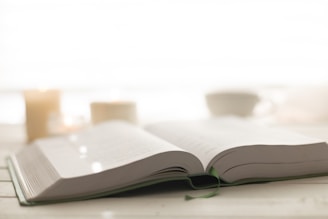 A serene setting with ancient Vedic scriptures open on a wooden desk surrounded by soft candlelight.