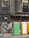 A weathered urban scene featuring a worn building facade with cracked windows, adorned with faded graffiti and rusted metal elements. Three portable toilets in green, yellow, and white stand in front of a graffitied and shuttered storefront.