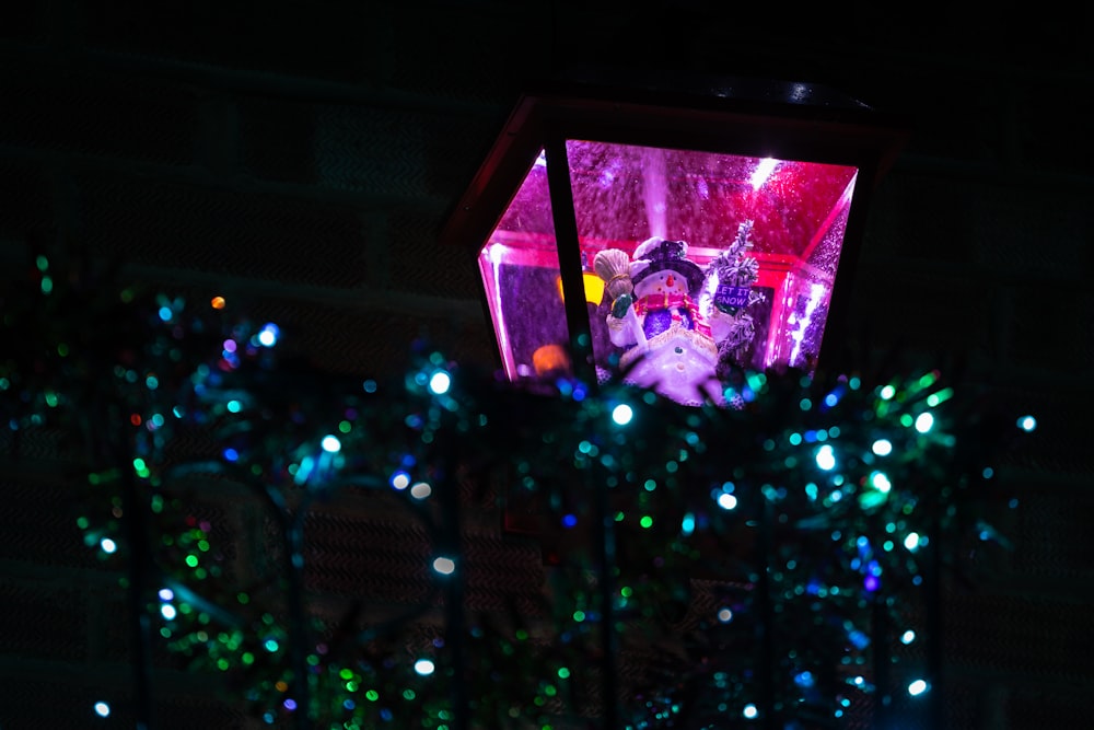 pink and white lighted christmas tree