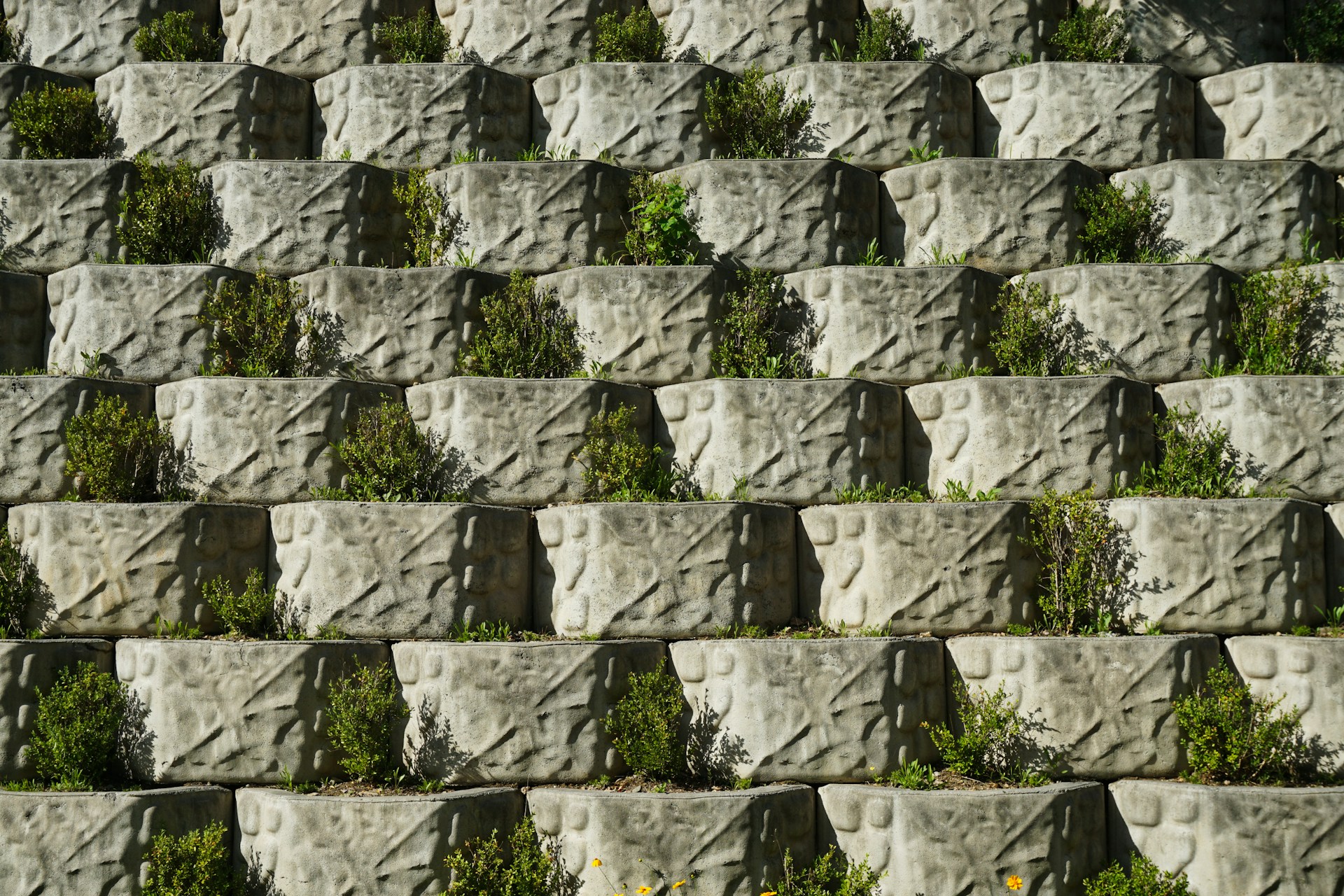 gray concrete blocks on gray concrete blocks