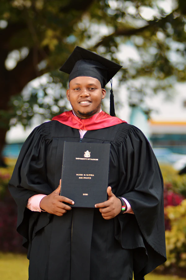 Black man graduation hat