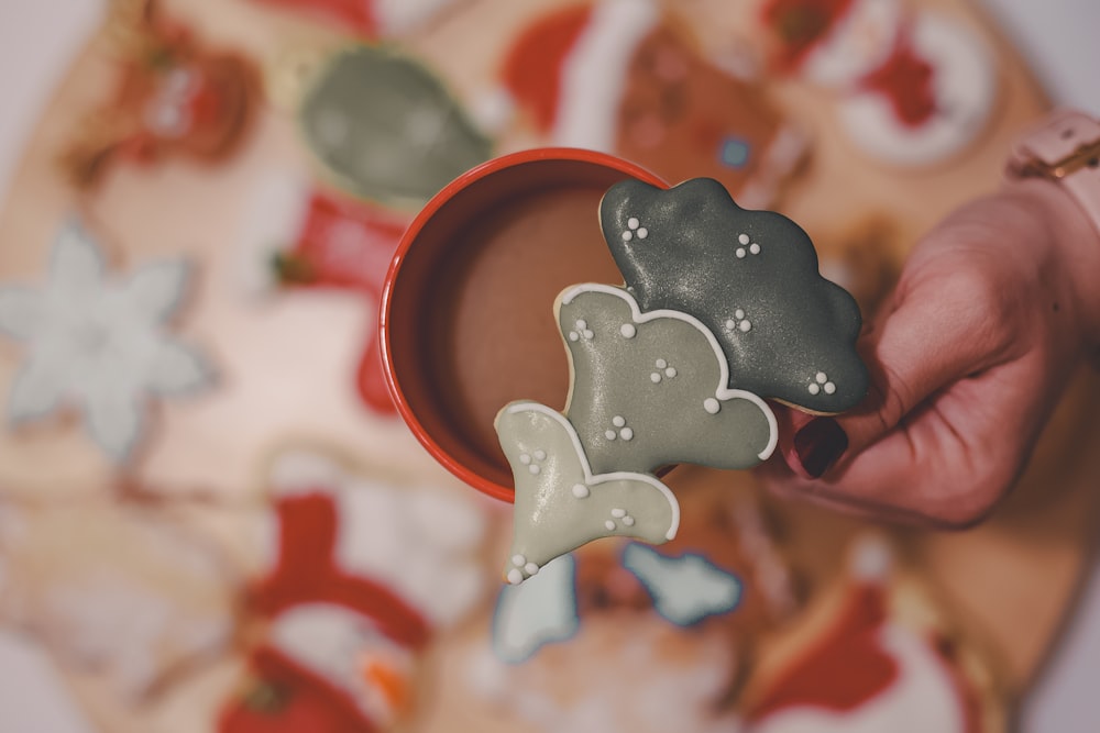 white and red heart shaped ceramic figurine