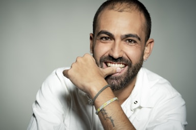 photography poses for men,how to photograph man in white dress shirt wearing green bracelet