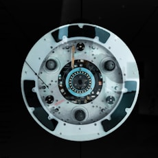 round gray and black device