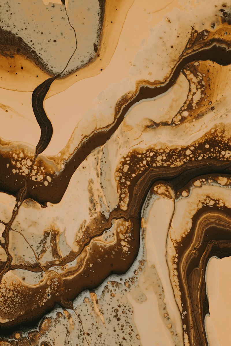 Close-up of a brown marble benchtop surface