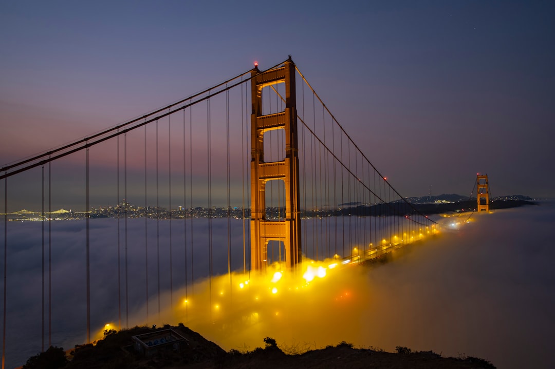 golden gate bridge during night time