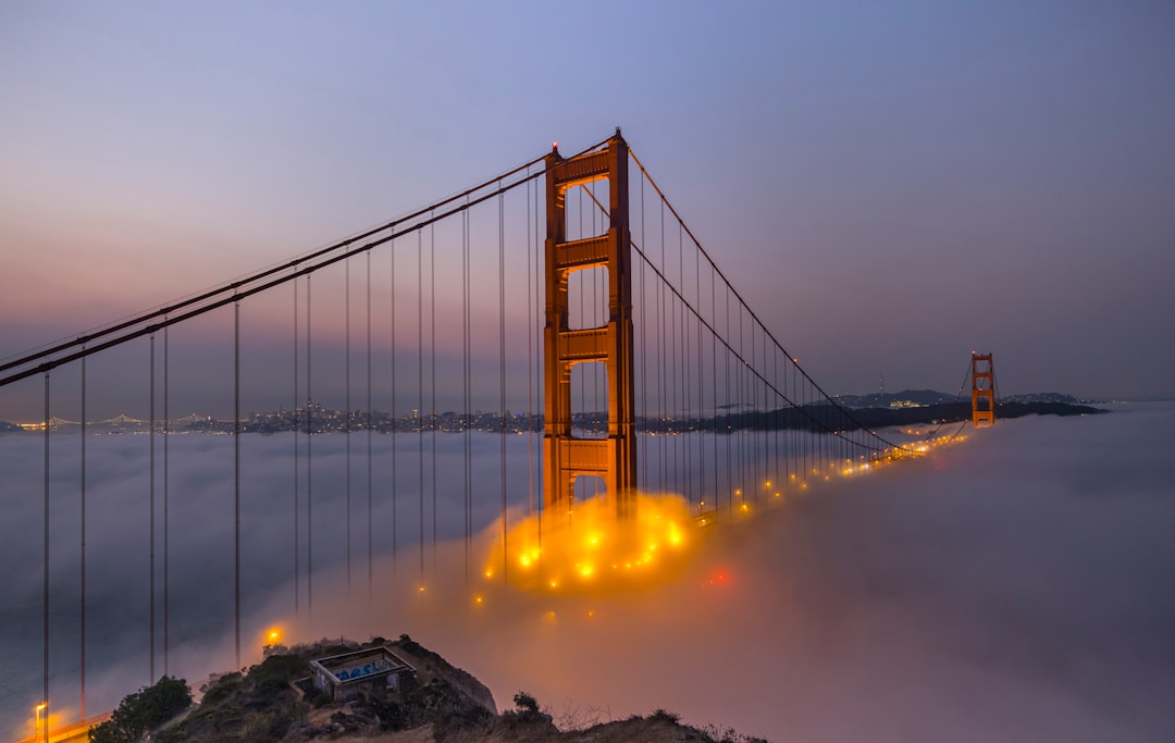 golden gate bridge during sunset