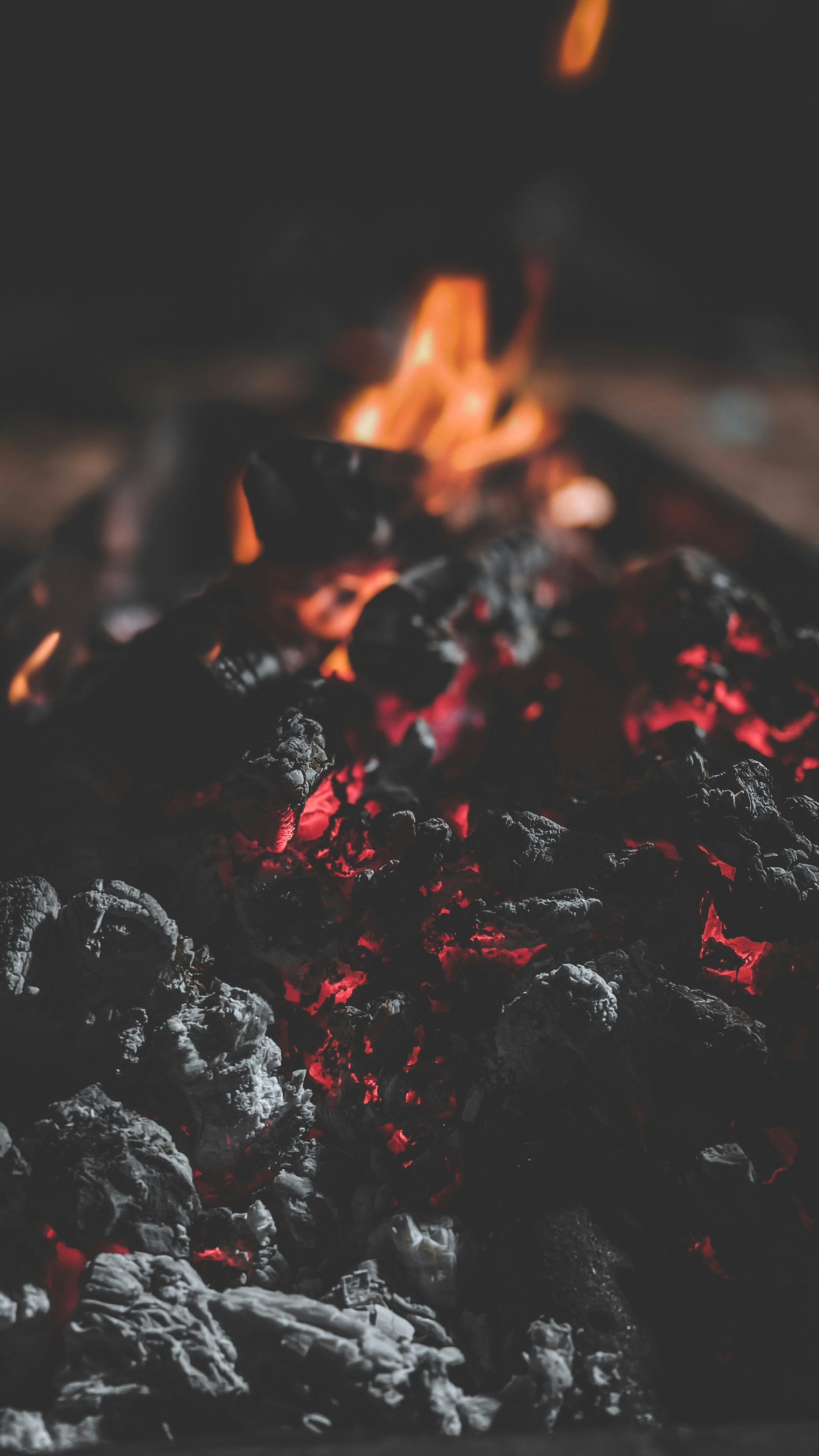 close up photo of burning charcoal