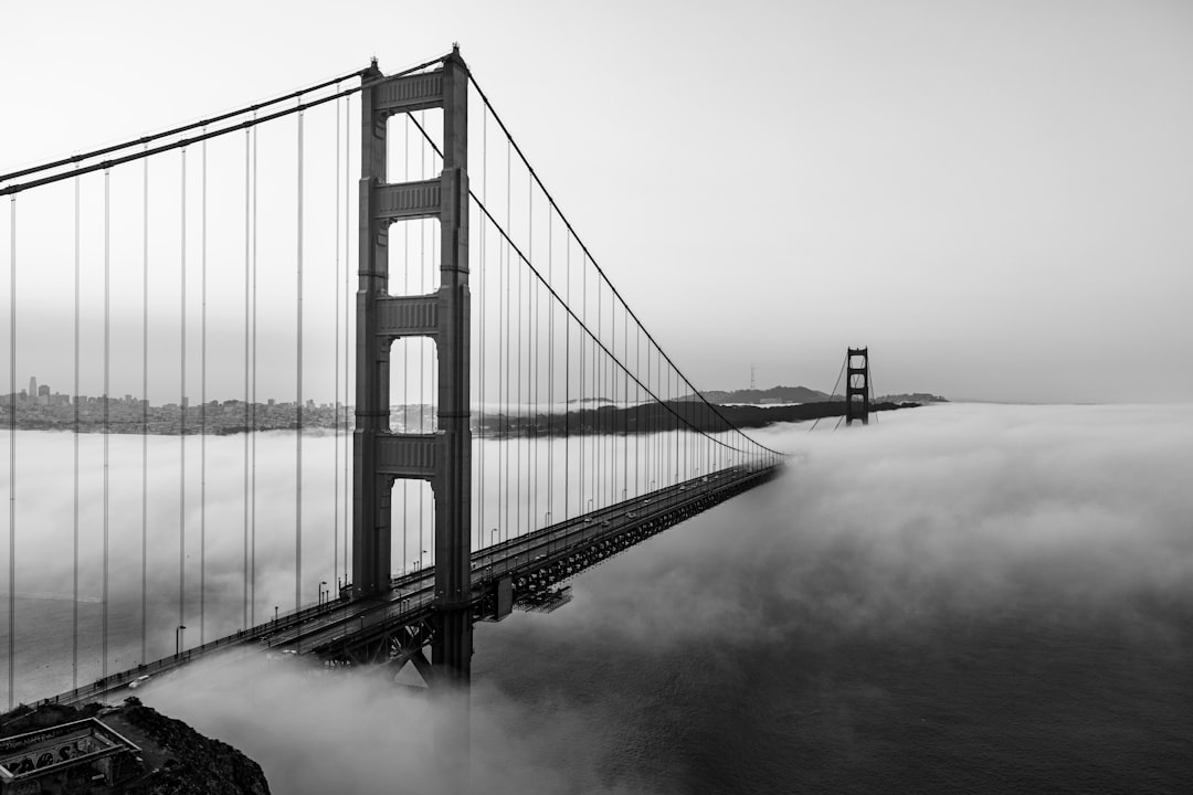 grayscale photo of golden gate bridge