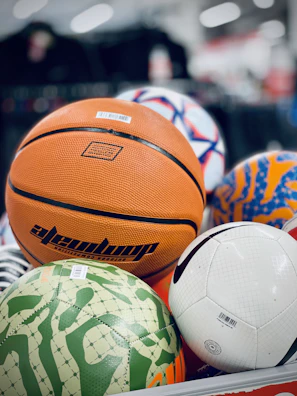 orange and white basketball ball