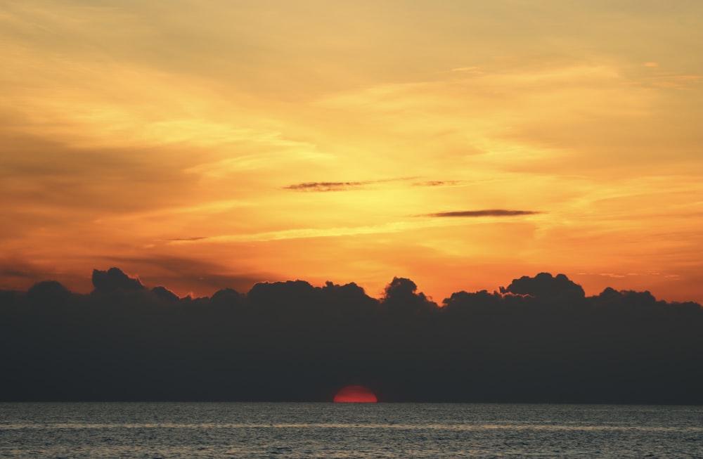 silhouette of mountain during sunset