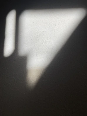 Abstract shadow play on a smooth wall, creating depth and intrigue.