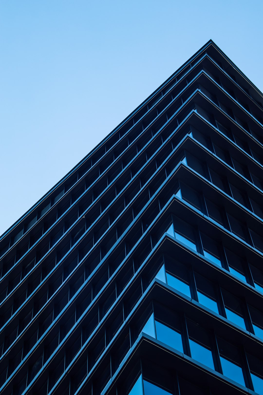 blue and white concrete building