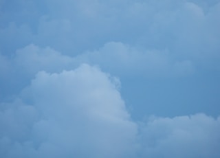 white clouds and blue sky