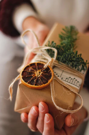 brown and green plant on brown paper bag