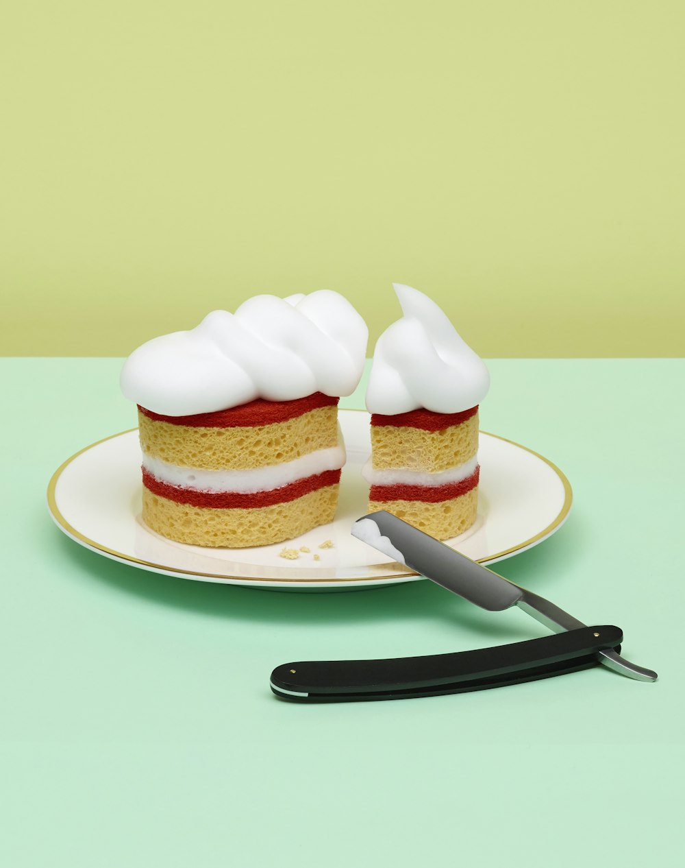 white and brown cupcake on white ceramic plate