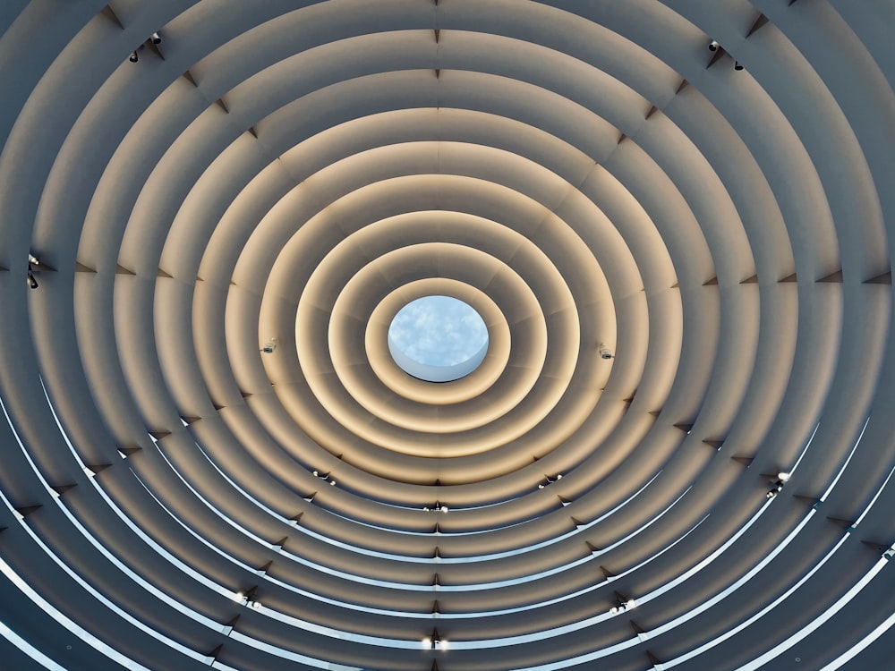 white and brown round ceiling