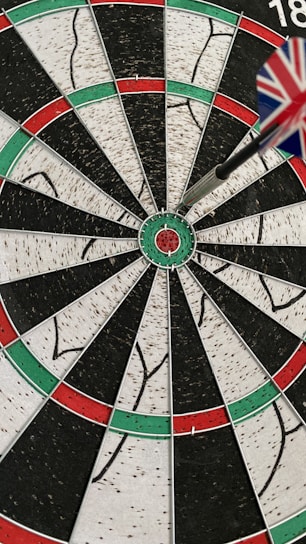 A modern, sleek dart hitting the bullseye symbolizing focus and success.