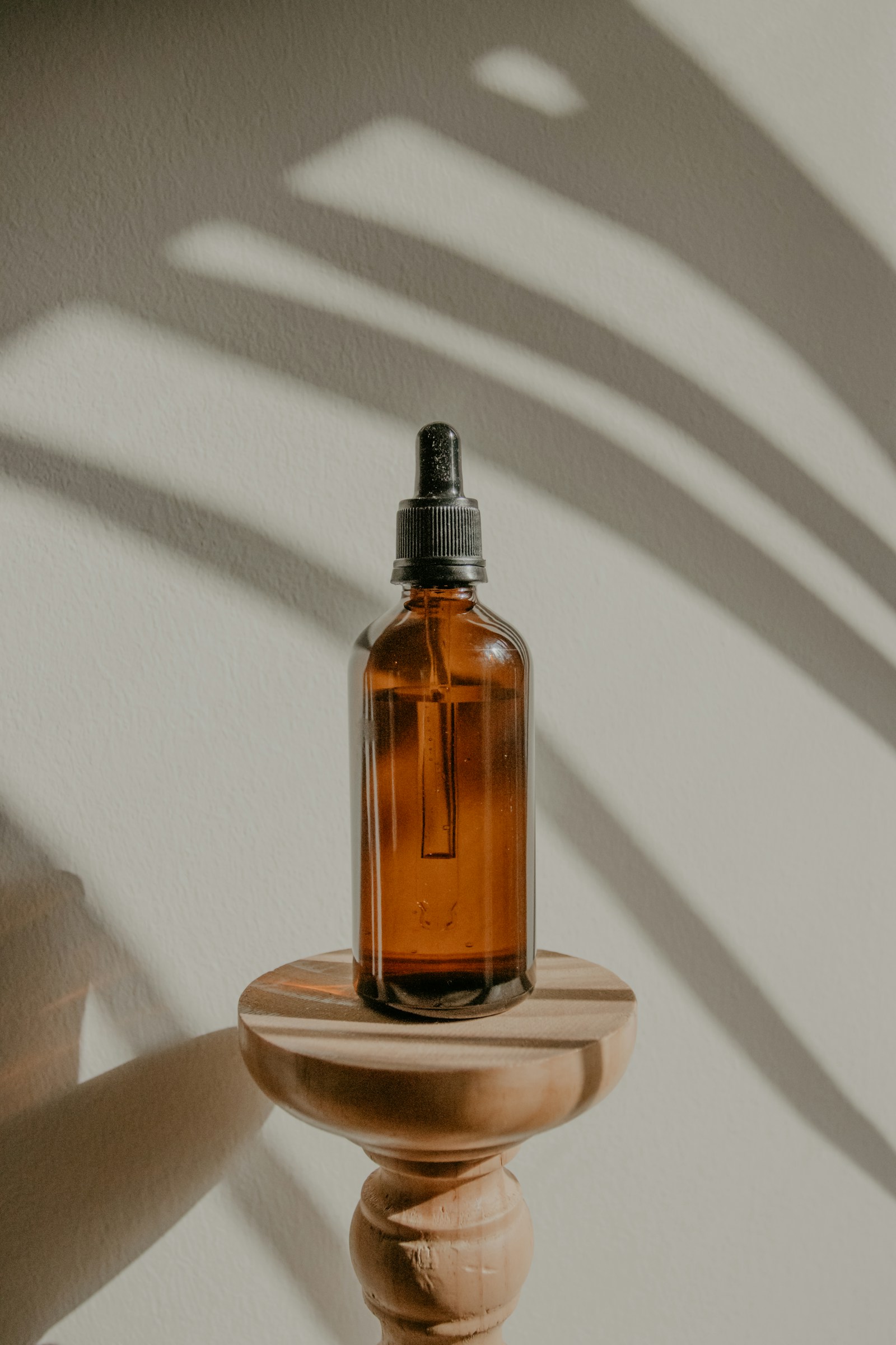 Amber essential oil bottles