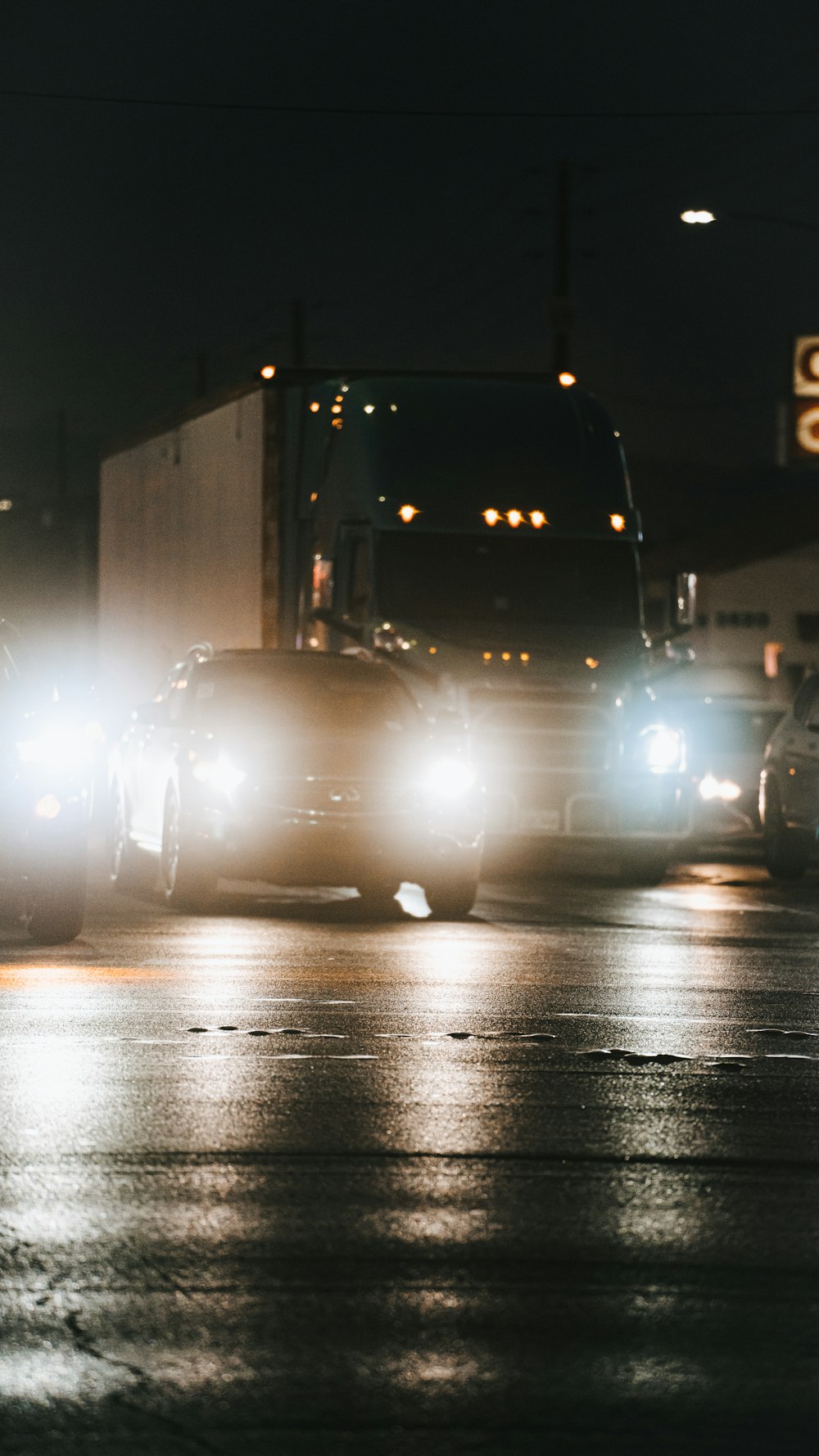 cars on road during night time