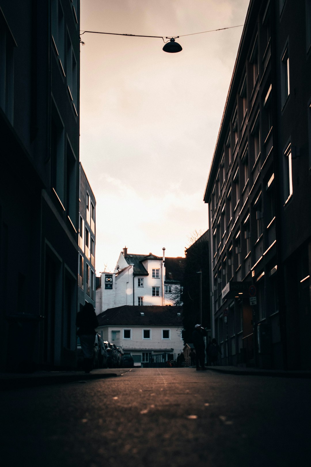 grayscale photo of a city street