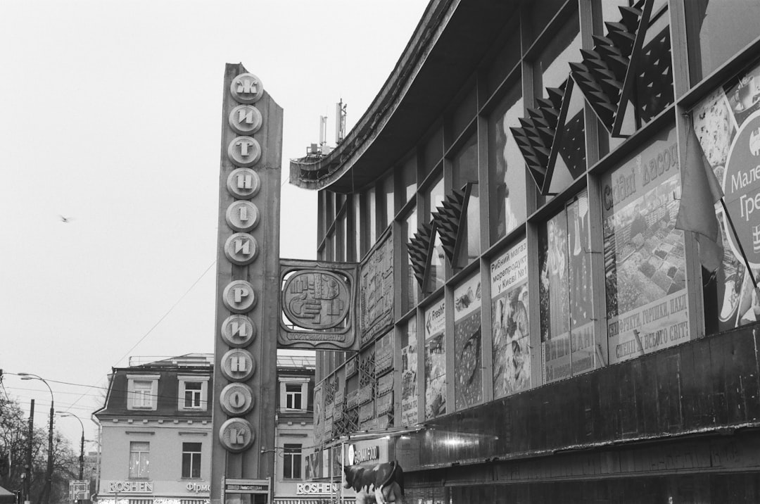 grayscale photo of city street,
