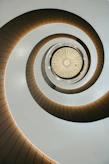 white and black spiral staircase