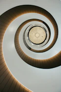 white and black spiral staircase