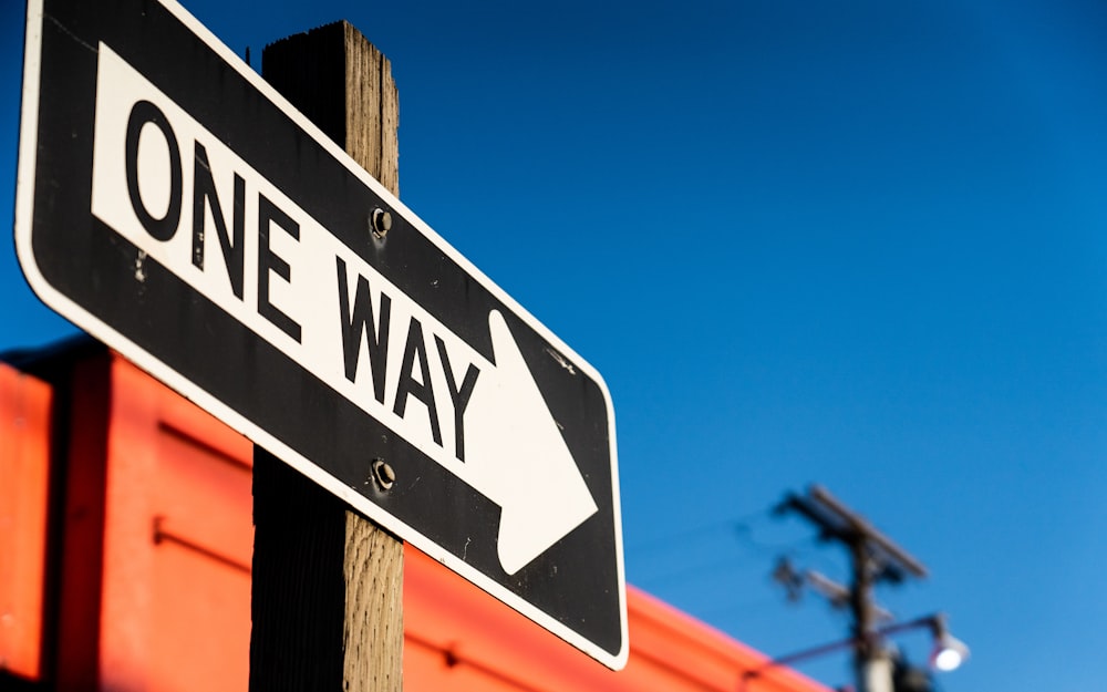 black and white street sign